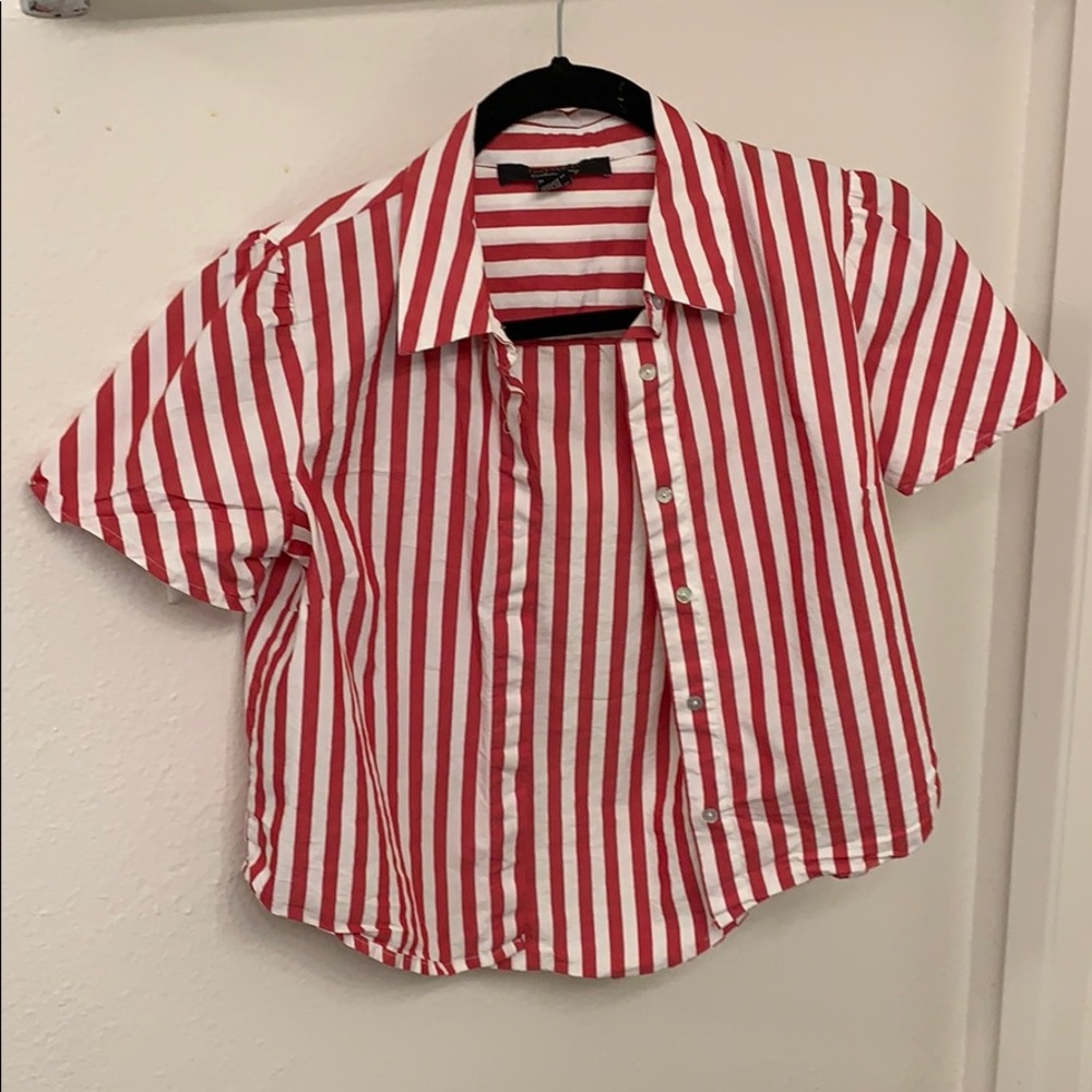 Crop top button up shirt